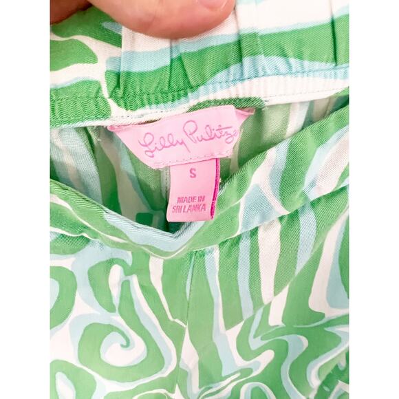 Lilly Pulitzer Cambridge Green Groovy Print Wide Leg Pull-On Palazzo Pant Size S - Picture 3 of 6